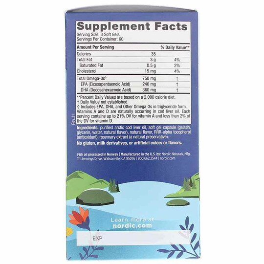 Arctic Cod Liver Oil Softgels, NRN